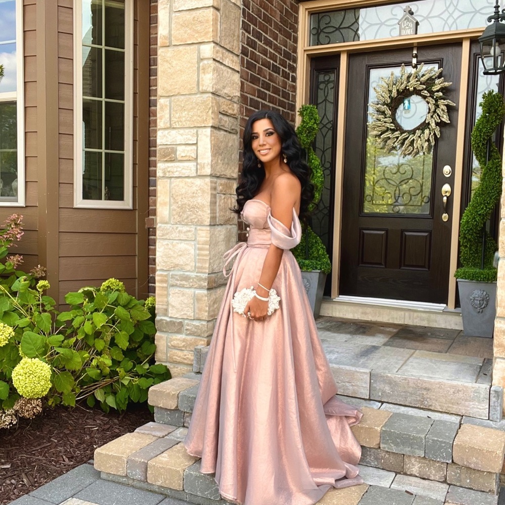 Teuta Matoshi Rose Gold Gown